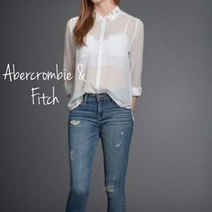 Abercrombie&Fitch embellished sheer shirt.